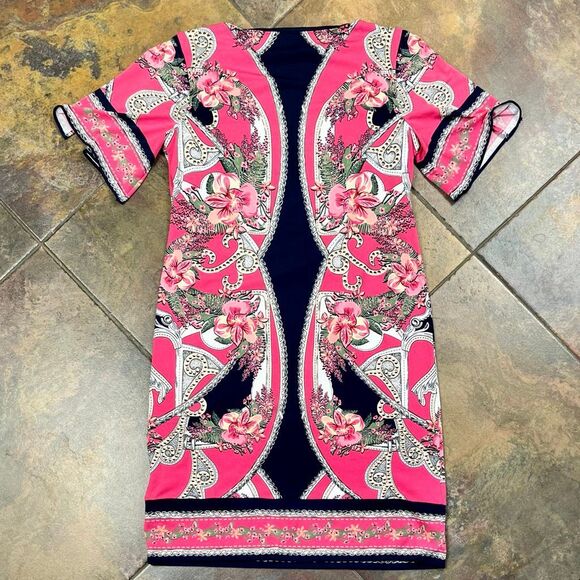 JM Collections Petite Floral Split Sleeve Dress PM - Picture 12 of 15